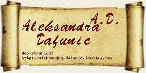 Aleksandra Dafunić vizit kartica
